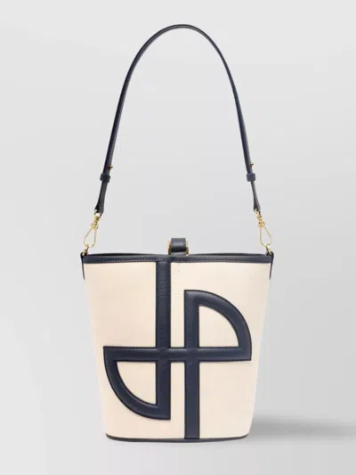 Patou Jp Bucket Bag Mm Canvas In Neutral