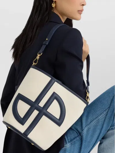 Patou Jp Bucket Bag Mm Canvas In Neutral