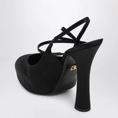 Dolce & Gabbana Vally 105 Satin Slingback Pumps In Black
