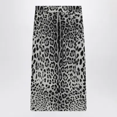 Dolce & Gabbana Leopard Print Silk Pencil Skirt