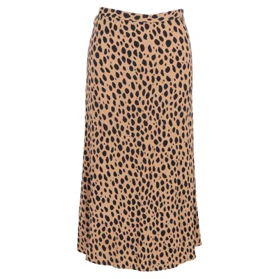Reformation Leopard Print Midi Skirt In Brown Viscose In Brown