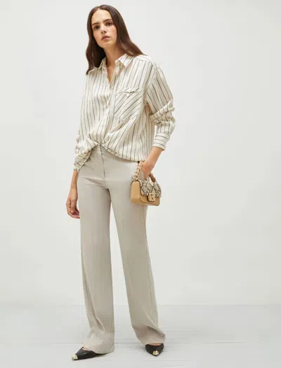 Marella Recycled Envers Satin Trousers In White