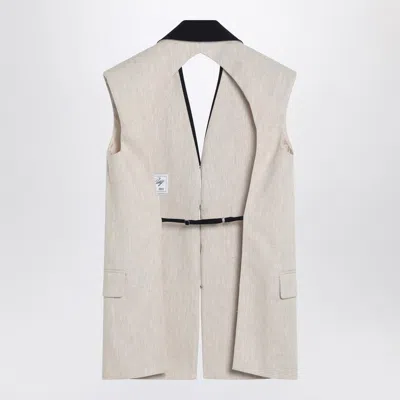 Erika Cavallini Linen Waistcoat With Open Back