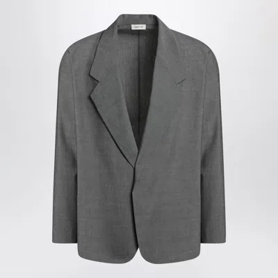 Fear Of God Gray Single-breasted Jacket In Cotton And Wool