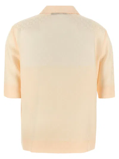 Fendi Embroidered Silk Shirt In Pink