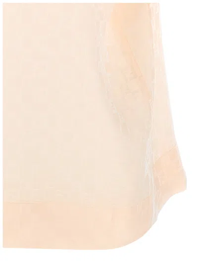Fendi Embroidered Silk Shirt In Pink