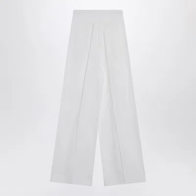 Givenchy Womens White Pleated Two-slip-pockets Wide-leg High-rise Cotton Trousers