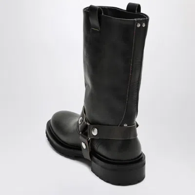 Golden Goose Kurt Boots In Black Leather With Buckle