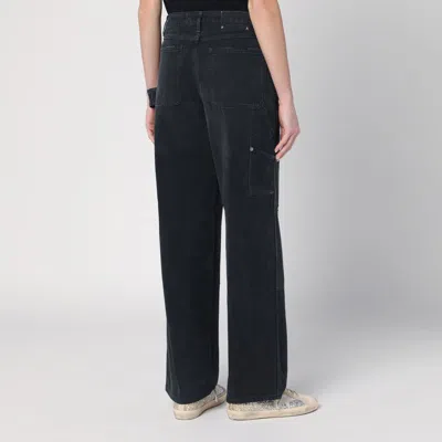 Golden Goose Wide Black Trousers In Denim