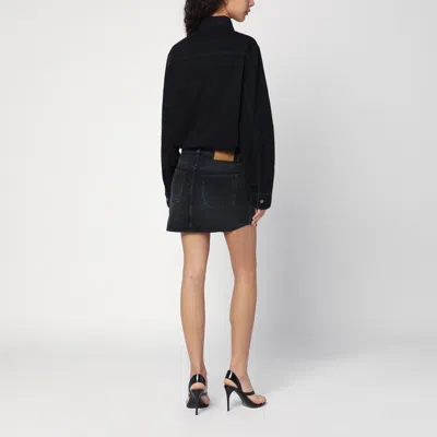 Haikure Washed Black Tamu Mini Dress In Denim