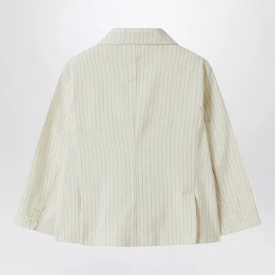 Il Gufo Double-breasted Jacket In Pinstriped Cotton