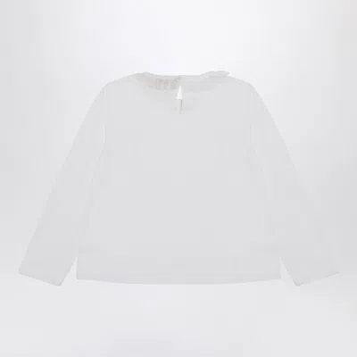 Il Gufo White Jersey With Ruffle Collar