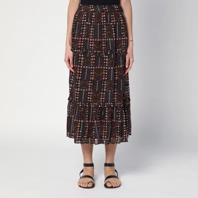 Isabel Marant Étoile Diya Skirt In Cotton Voile With Print Women In Multi