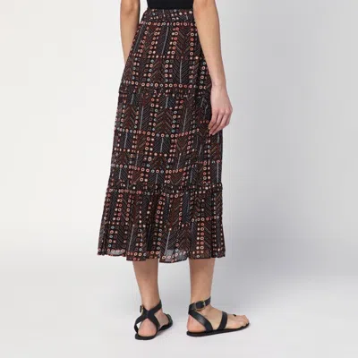 Isabel Marant Étoile Diya Skirt In Cotton Voile With Print Women In Multi