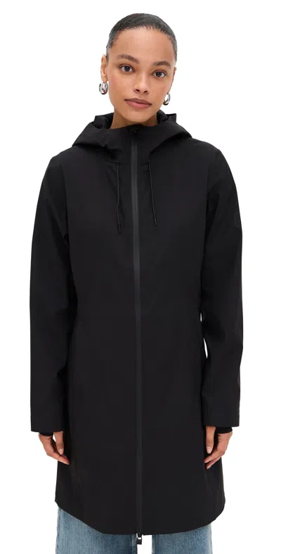 Rains Suva Hardshell Long Jacket Black In Black