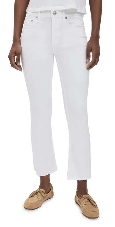 Rag & Bone Flexi Peyton Mid Rise Ankle Bootcut Jeans Optic White In Optic White