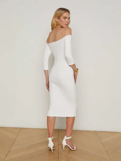 L'agence Zolita Off-the-shoulder Dress In White