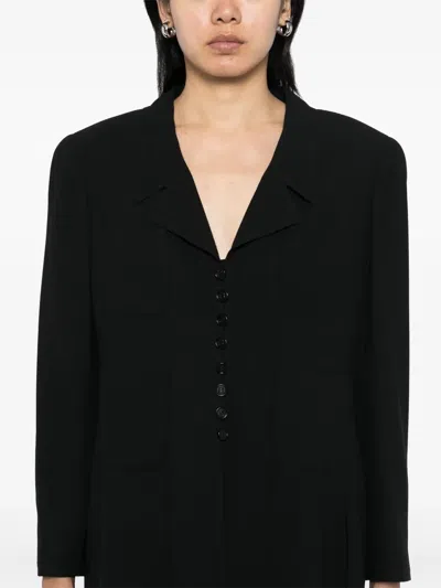 Pre-owned Chanel 1997 Single-breasted Coat In Black