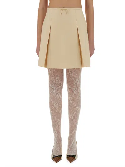 Valentino Crepe Couture Short Skirt In Ivory