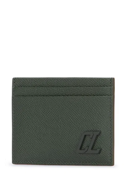 Christian Louboutin Groovy Textured Finish Wallets & Cardholders In Green