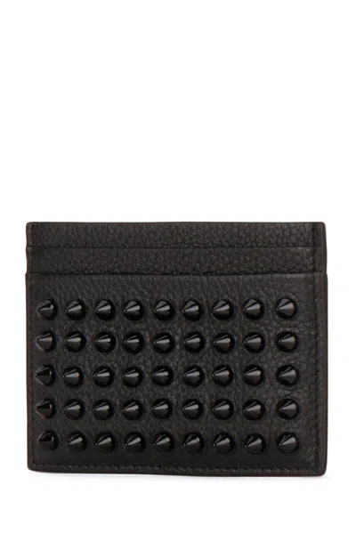 Christian Louboutin Black Kios Card Holder With Studs