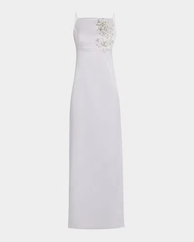 Sachin & Babi Pryce Embellished Mikado Column Gown In Silver