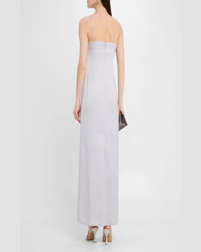 Sachin & Babi Pryce Embellished Mikado Column Gown In Silver