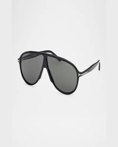 Tom Ford Vladamir Pilot Sunglasses, 65mm In Black/green