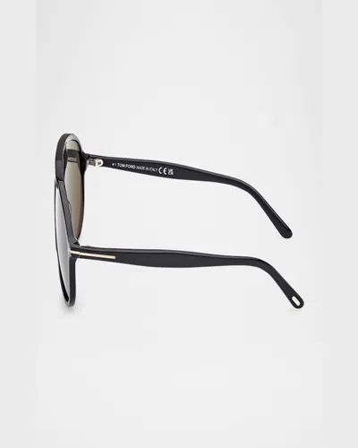 Tom Ford Vladamir Pilot Sunglasses, 65mm In Black/green