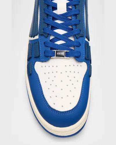 Amiri Perforated Detailing Lace-up Sneakers For Men In Blue White