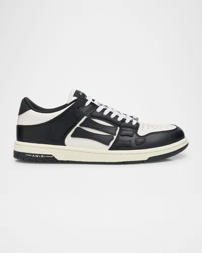 Amiri Skel Sneakers In White And Black Leather