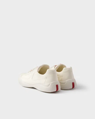 Prada America's Cup Nappa Leather Sneakers In White