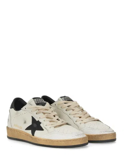Golden Goose Ballstar' Black And White Low Top Sneakers With Star Patch On The Side And Contrasting Heel With Wri In Pink