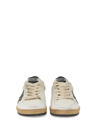 Golden Goose Ballstar' Black And White Low Top Sneakers With Star Patch On The Side And Contrasting Heel With Wri In Pink