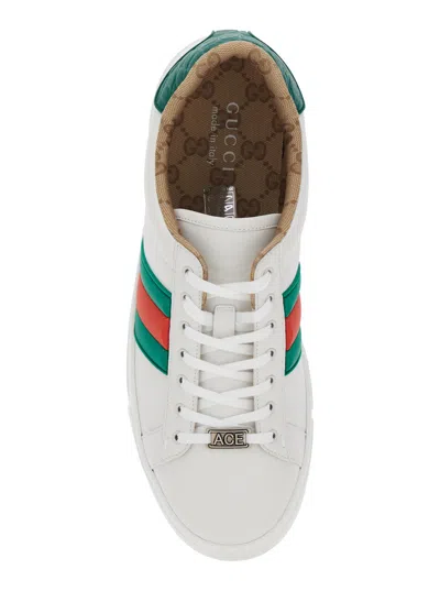 Gucci Ace Leather Low-top Sneakers In White