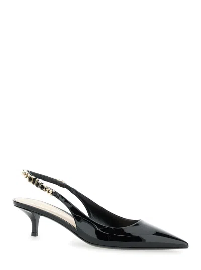 Gucci Signoria 45 Slingback Pumps In Patent Leather In Black