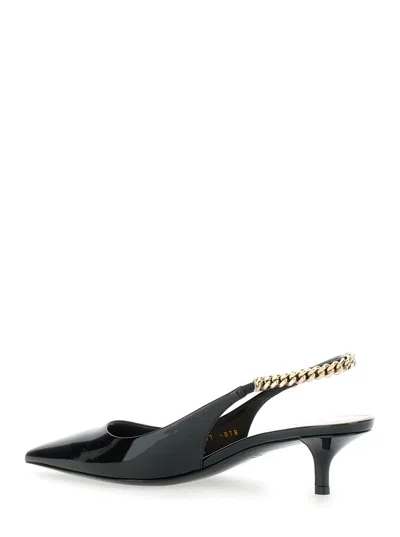 Gucci Signoria 45 Slingback Pumps In Patent Leather In Black