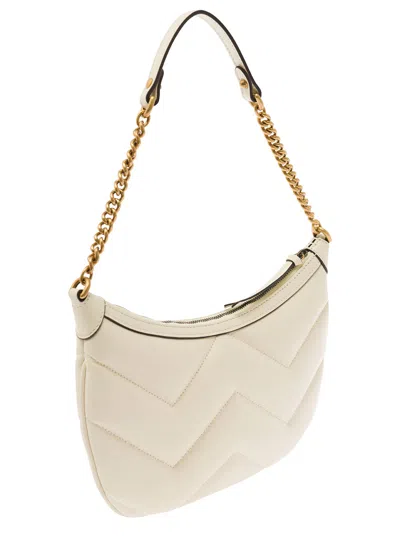 Gucci Small Gg Marmont Shoulder Bag In White