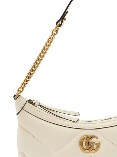 Gucci Small Gg Marmont Shoulder Bag In White