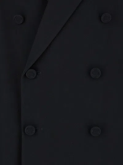 Gucci Men Black Double-breasted Suit With G Detail In Wool Man In Black