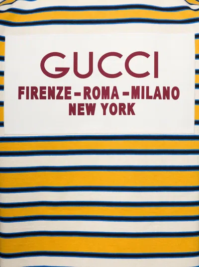 Gucci Cotton Polo Shirt With Striped Motif In Multi