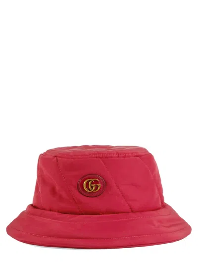 Gucci Quilted Wide Brim Bucket Hat In Pink