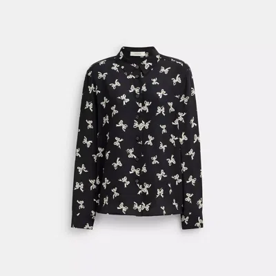 Coach Printed Blouse In Black