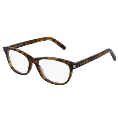 Saint Laurent Full Frame Plain Mirror In 009 Havana Havana Transpa