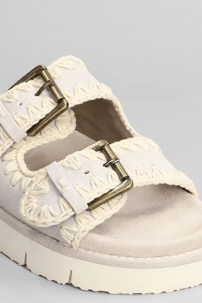 Mou Low Bio Flats In Grey Suede In Grey