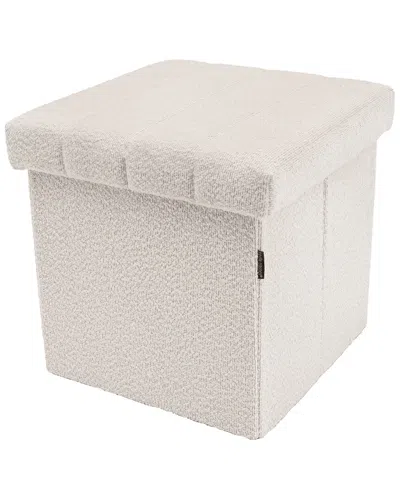 Seville Classics Boucle Channel Tufted Storage Cube