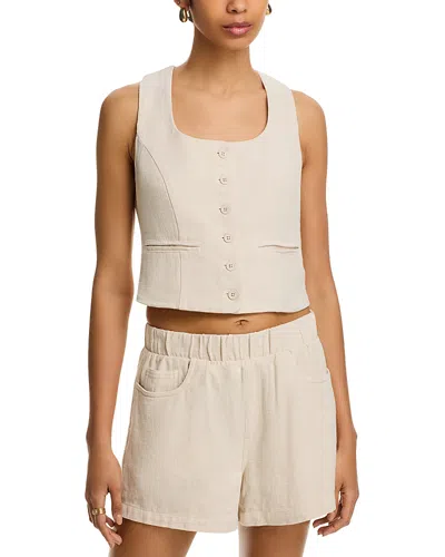 Blanknyc Button Front Vest In Oyster Bar