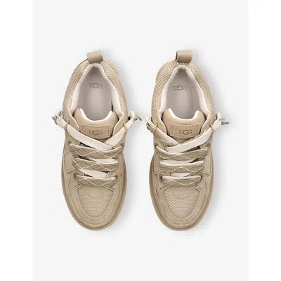 Ugg Lo Lowmel Beige Sneakers With Mesh Inserts And Logo On The Side In Suede Woman In Neutral