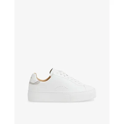 Reiss White Leather Low-top Trainers In White