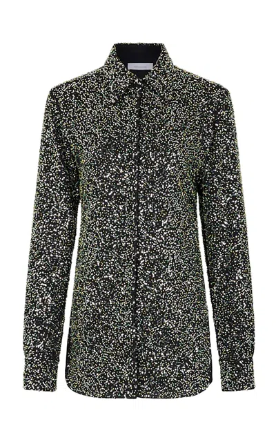 Rabanne Sequin-embellished Long-sleeves Shirt In Black
